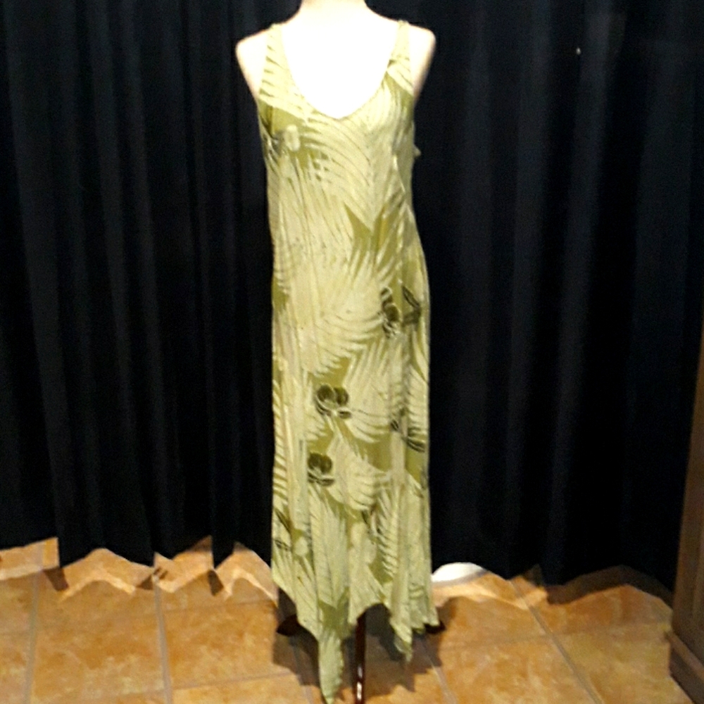 Jams World "Palm Delight" Green Dress Size L